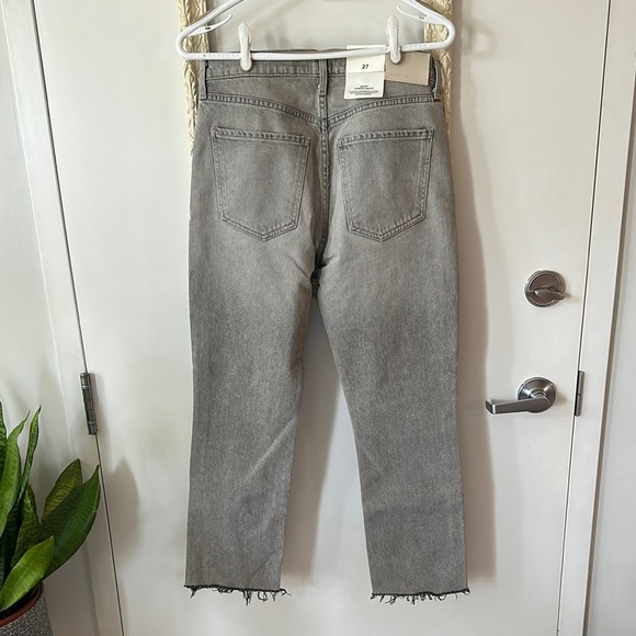 CITIZENS OF HUMANITY | Gray Jeans Wide Leg Ankle Denim with Raw Hem - Picture 6 of 11
